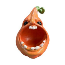 Halloween Pompoen Opbergdoos Grote Mond Cartoon Pompoen Hars Beeldje Sieraden Sleutels Container Bureaublad Decors A
