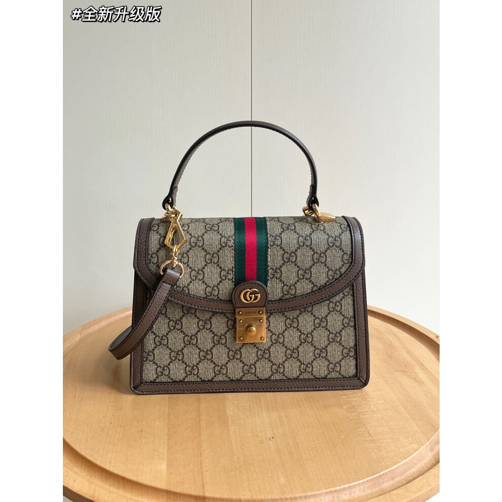 Xhrain Gucci Ophidia Square Top Handle Bag 25×17.5×7Cm Brown