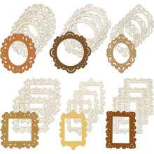 24 Stuks Houten Holle Decoratie DIY Houten Fotolijst Foto Ornament Bruiloft Fotolijsten Houten Fotolijst Uitsparing