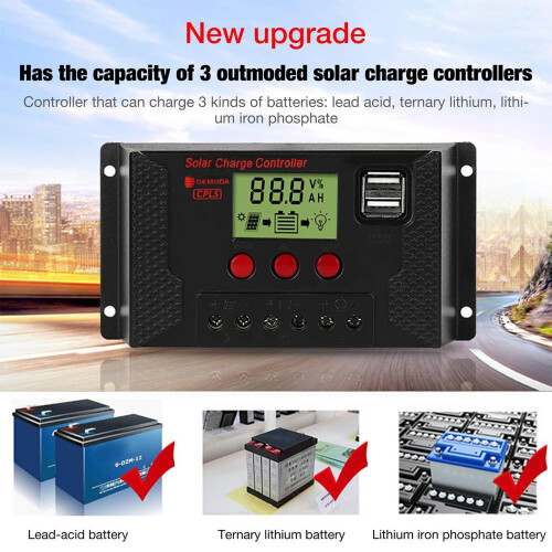 Ρυθμιστής φόρτισης ηλιακού ελεγκτή BASSTOP12/24V10A MPPT Ρυθμιστής μπαταρίας διπλής θύρας 2