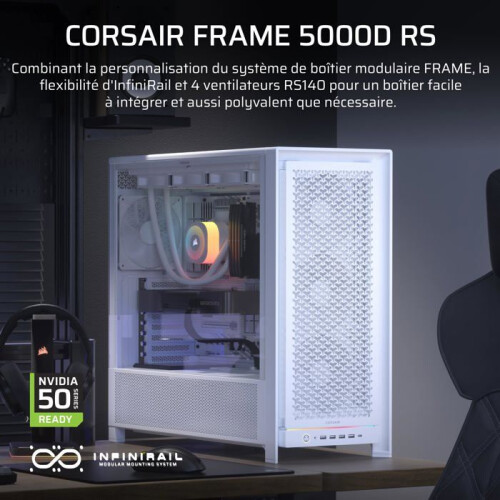 Corsair PC-Gehäuse - Corsair - FRAME 5000D RS - Weiß - RS-Lüfter - Modular 2