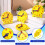 24 Pcs Teaching Clock Kit for Kids, 4 Inch Mini Geared Clocks for Time Telling, Math Development, Yellow Classroom Supplies 3