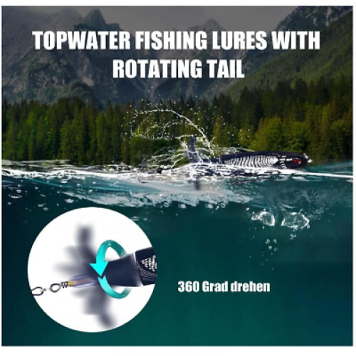 Stück Whopper Plopper Oberflächenköder, Bassköder, schwimmend, mit rotierendem Schwanz 2