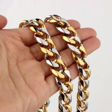 Roestvrijstalen Cubaanse schakelketting/armband 12 mm 55 cm
