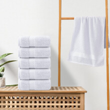Serviettes, lot de 5 serviettes de toilette de qualité supérieure, en coton, ultra douces et hautement absorbantes, idéales pour la salle de bain,