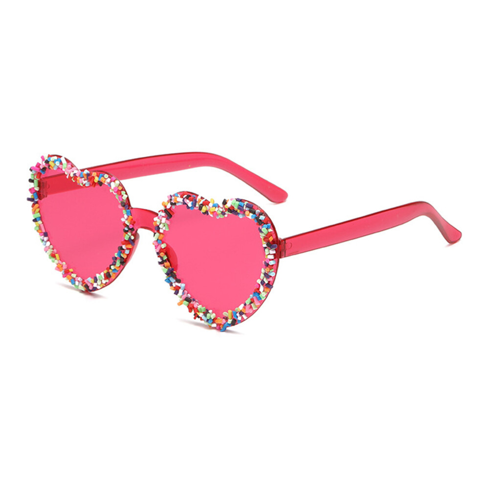 Roc-Electron Red (Rose ) Heart-Shape Women\'S Sunglasses For Beach & Vacation
