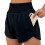 Women's High Rise Quick Dry Active Shorts with Double-Black L 1