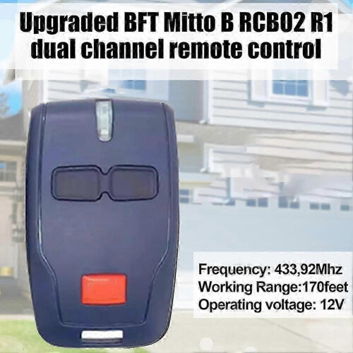 2 Button Remote Control 433MHz Rolling Code Garage Door Gate Remote Control compatible BFT MITTO 2 MITTO 4 2