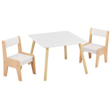 3Pcs Kids Table and 2 Chairs Set Indoor Toddler Multi-usage Desk