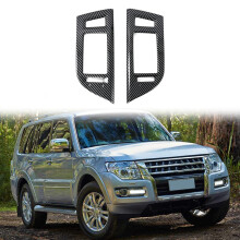 Car Carbon Fiber Interior Dashboard Center Console Air Vent A/C Outlet Frame Cover Trim for Pajero 2007-2019