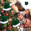 Samtgrüne Weihnachtsschleife, beflockt, 30 cm 3