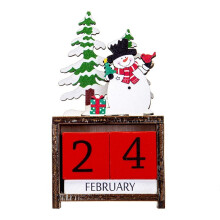 Buon Natale nel Legno Dipinto Babbo Natale Calendario Ornamenti Natalizi Decorazioni Natalizie per Calendario Conto Alla Rovescia Pupazzo di Neve