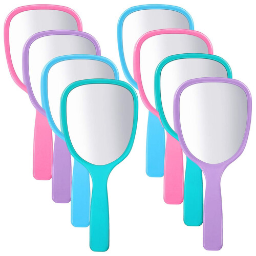 Handheld Hand Mirror Compact Travel Makeup Mirror Handheld Cosmetic Mirror with Handle Personal Mirror Vanity Mirror