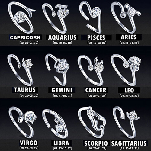 Silver Plated Constellations Adjustable Ring for Men and 1