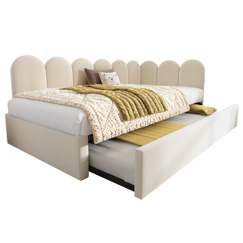 Upholstered Bed Daybed with Pull-Out Bed