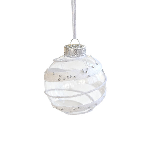 Clear Plastic Fillable Christmas Ornaments 3.14in (8cm) Set 1