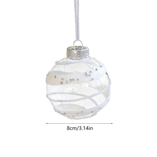Clear Plastic Fillable Christmas Ornaments 3.14in (8cm) Set 2