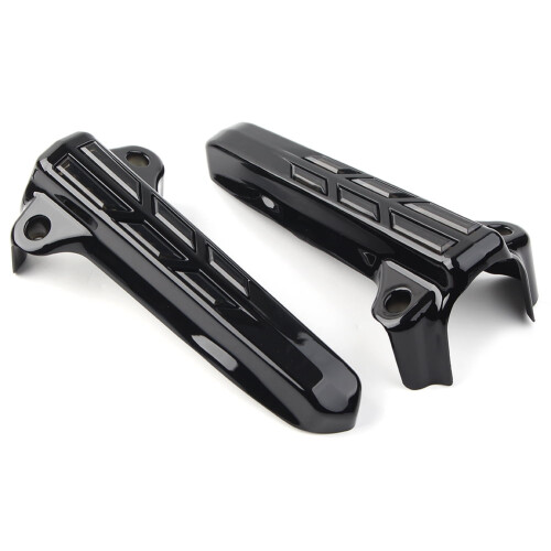 BFY Black Front Fork Boot Cover with LED Lights for Harley 1