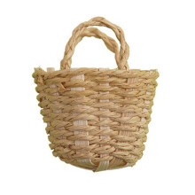 1:12 Cute Dollhouse Rattan Frame Hand-Woven Vegetable Basket for Dolls House Miniature Decoration Round