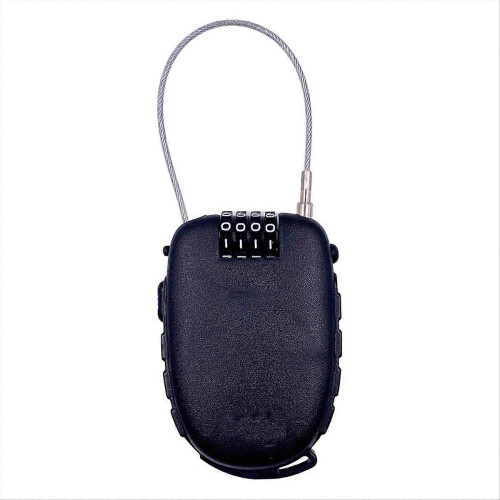 Cable Combination Padlock, Ski Lock, Stroller Lock, Cable Lock, 90cm / 2.4mm (Diameter) Steel Retrac 2