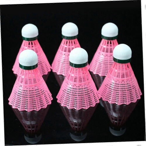 6 Pack Pink Badminton Shuttlecocks for Indoor Training 2