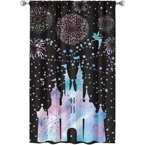 Nursery Curtains Print Pattern 52x84 Inch 2 Panels White 1