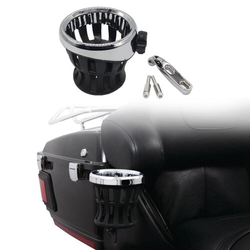 2X Motorcycle Handlebar Drink Cup Holder for  GL1800 Goldwing for Softail Electra Silver 2