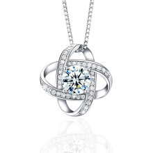 Halskette mit Kleeblatt-Anhänger Silver