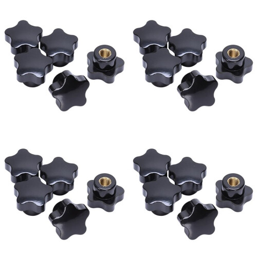 20Pcs M8 Female Thread 32mm Star  Clamping Nuts Knob Grip Handle