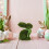 Flocked Easter Bunny Rabbit Statue Green Moss Figurine Decorative Tabletop Accent 4