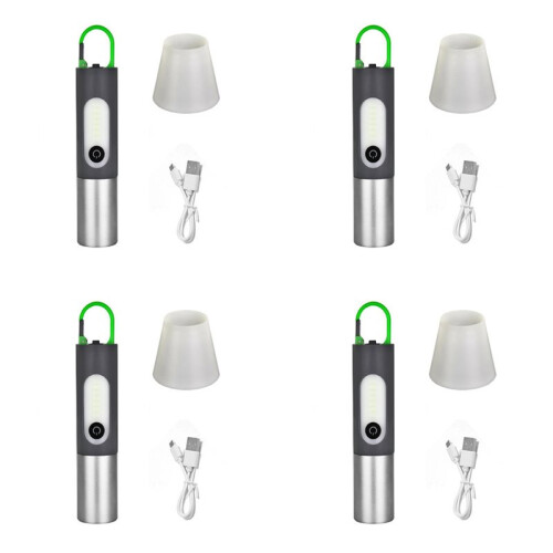 4X Zoomable LED Flashlight High Lumens LED Rechargeable Flashlight 4Modes Light Floodlight Torch Outdoor