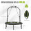 Ø101 cm mini trampoline with height-adjustable handle and 2 resistance bands green 1