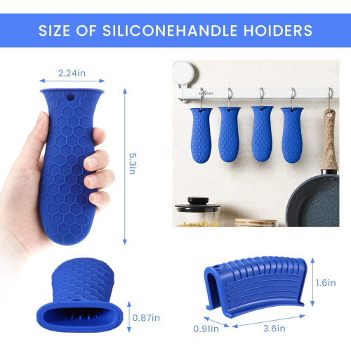 Silicone Pot Holders Set Heat-Resistant Non-Slip 8-Pc Black 1