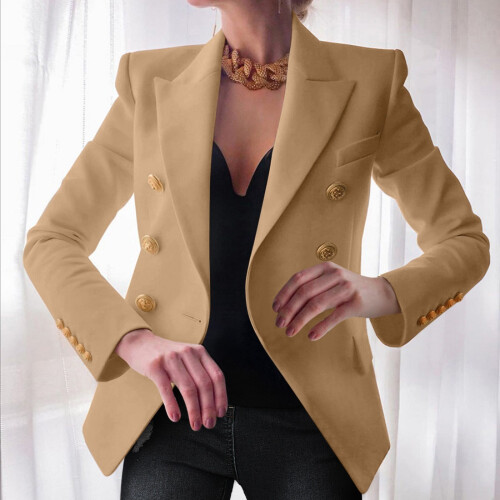 Petite Elegant Solid Button Blazer for Women – Office Work Jacket, Cold Weather, Black, Plus Size, Compatible with Office Attire 1