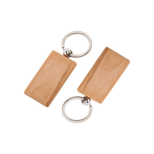 300 Blank Wooden Keychain Rectangular Engraving Key ID Can Be Engraved DIY 2
