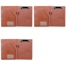 3X A5 Document Bag File Folder Clipboard Business Office Financial School Supplies (Brown)