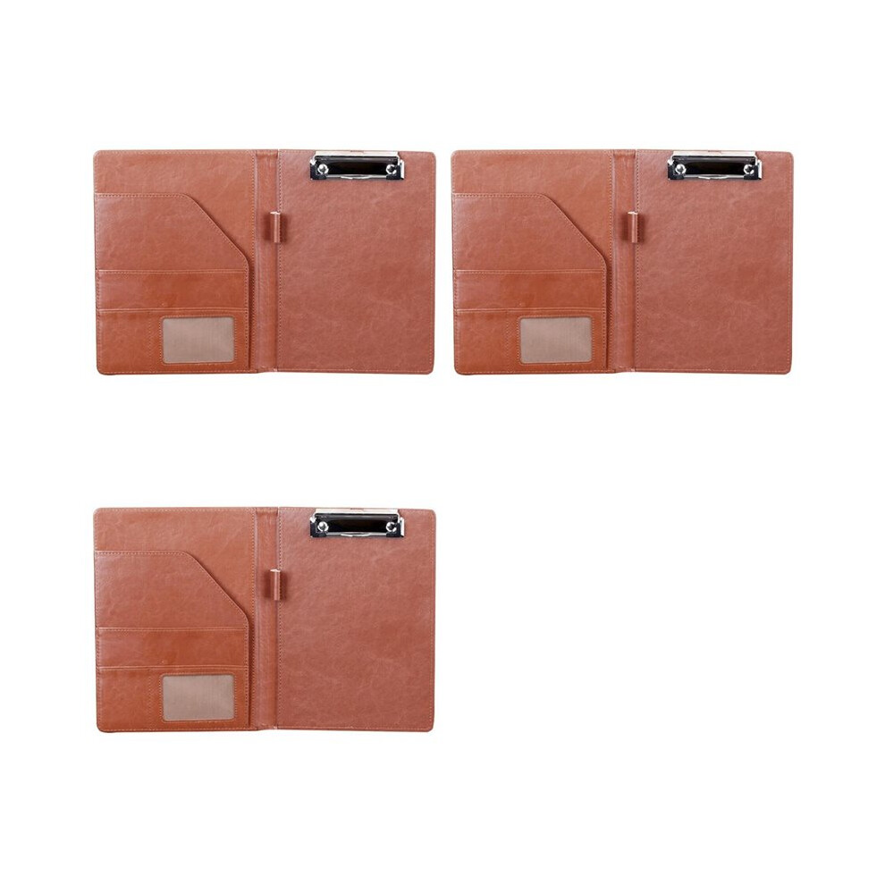 3X A5 Document Bag File Folder Clipboard Business Office Financial School Supplies (Brown) 4713941139383