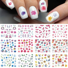 Nail Art Stickers Floral Water Transfer Decals Easy DIY Manicure for Women and Girls