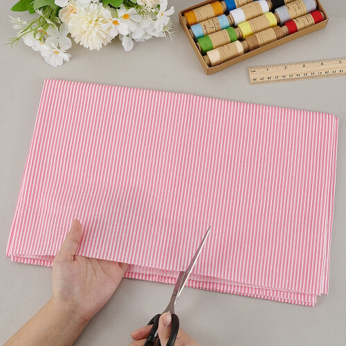Cotton Fabric Stripe Pattern for Doll Clothes Making Pearl 2