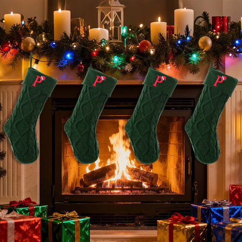 Knitted Monogram Christmas Stocking 18 inch 2