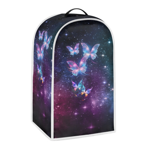 Butterfly Pattern Food Processor Cover with Hand Strap Handle Polyester 1