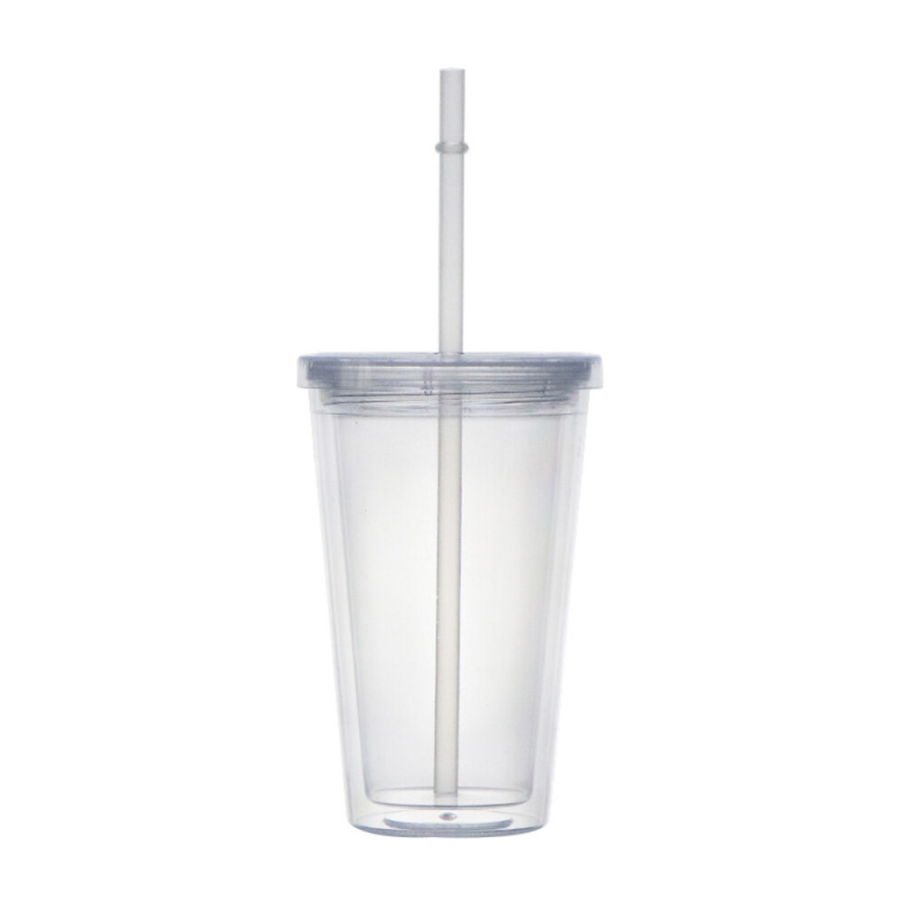 Reusable Double Layer Cup Lids With Reusable Straws Smoothie Juice 3564946403419