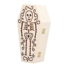 2 Stück Kleine Haustier-Holzsarg-Box für Halloween-Party-Deko DIY-Schädel Skelett
