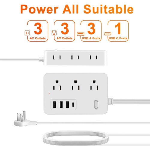 Surge Protector Power Strip 6 AC 4 USB 1700J 2