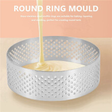 60 Pack Torten Ring Aus Edelstahl, Hitze Beständiger Perforierter Kuchen Mousse Ring, Runder Ring Zum Backen Von Donut Werkzeugen, 8 cm