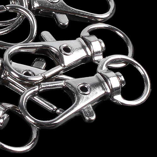 50Pcs Metal Clasp Swivel Trigger Clips Snap Hooks Key Ring Bags DIY  Silver 2