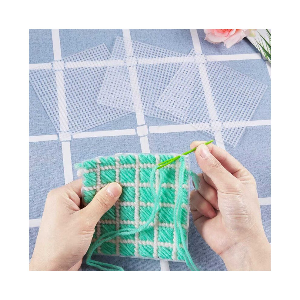 60 Pieces Plastic Mesh Canvas Sheets For Embroidery, Acrylic Yarn Crafting, Knit And Crochet Projects (10.6 X 10.6Cm) 6031657107198