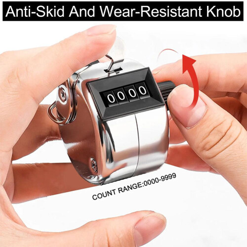 Mechanical Hand Tally Counter 4-Digit Metal 1