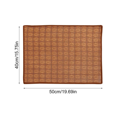 Μέγεθος L 50x60cm Καφέ αυτοψυχόμενο χαλάκι σκύλου – Υφασμάτινο rattan, Εσωτερικής & 2