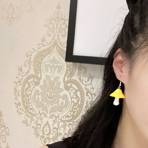 Mushroom Earrings Resin Simulation Long Pendant 1 Pair 2
